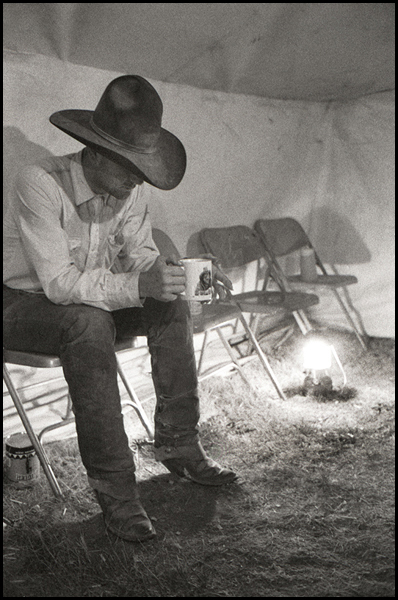 Cook-tent at 3:00 a.m. Il Ranch, Columbia Basin Camp.